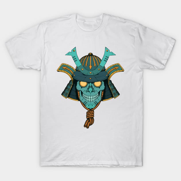 Cyberpunk Skull Samurai T-Shirt by PikPikPik